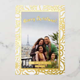 Carte De Vœux En Aluminium Photo de famille Nom Fête de Noël