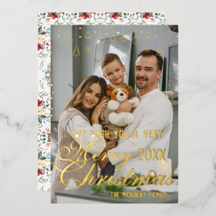 Carte De Vœux En Aluminium Photo de famille personnalisé chic et luxueux