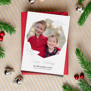 Carte De Vœux En Aluminium Photo de Joyeuses Fêtes sur le thème de la nature