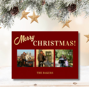 Carte De Vœux En Aluminium Photo de Joyeux Noël