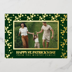 Carte De Vœux En Aluminium Photo de la Saint-Patrick trèfle chanceux minimali