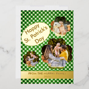Carte De Vœux En Aluminium Photo de la Saint-Patrick trèfle chanceux minimali