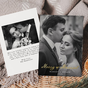Carte De Vœux En Aluminium Photo de mariage élégant avec un nœud pour jeunes