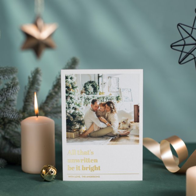 Carte De Vœux En Aluminium Photo de Noël | Citation de Noël | Joyuses Fêtes (Créateur téléchargé)