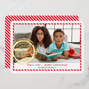 Carte De Vœux En Aluminium PHOTO DE NOËL D'ENFANTS amusant Timbre Liste Nice