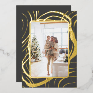 Carte De Vœux En Aluminium Photo de Noël époustouflant et sophistiqué