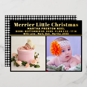 Carte De Vœux En Aluminium Photo de Noël Faire-part de naissance Collage