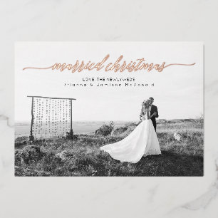 Carte De Vœux En Aluminium Photo de Noël mariée