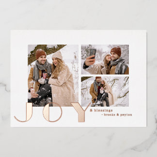 Carte De Vœux En Aluminium photo de Noël moderne simple minimaliste Joie