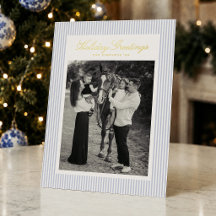 Photo de Noël rayé bleu Prépa