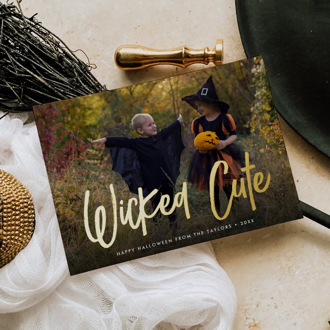 Carte De Vœux En Aluminium Photo de Wicked Cute Halloween (Créateur téléchargé)