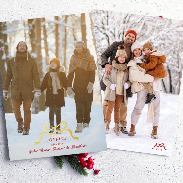 Carte De Vœux En Aluminium photo design moderne or noël arc (Créateur téléchargé)