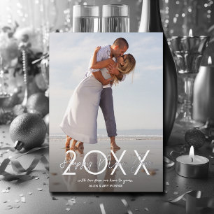 Carte De Vœux En Aluminium Photo du Nouvel An Moderne