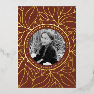 Carte De Vœux En Aluminium Photo Feuille d'or