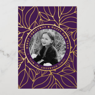 Carte De Vœux En Aluminium Photo Feuille d'or