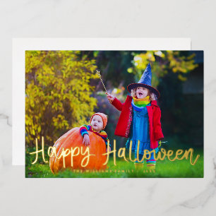 Carte De Vœux En Aluminium Photo Happy Halloween moderne