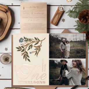 Carte De Vœux En Aluminium Photo hiver Botanique Noël