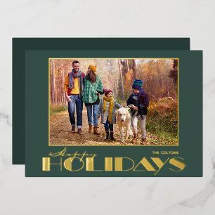 Carte De Vœux En Aluminium Photo Joyeuses Fêtes en Or