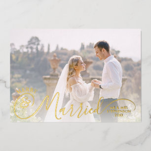 Carte De Vœux En Aluminium Photo mariée et mariée votre salutation