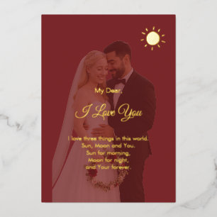 Carte De Vœux En Aluminium Photo moderne de la Saint-Valentin