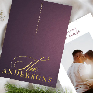 Carte De Vœux En Aluminium Photo moderne Joyeux Noël OR Gradient Amusant