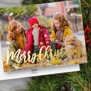 Carte De Vœux En Aluminium Photo moderne simple et ludique de la famille avec