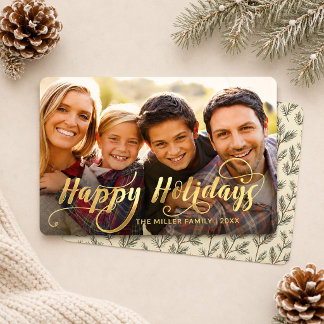 Carte De Vœux En Aluminium Photo personnalisée Famille Joyeux Noël Écriture D
