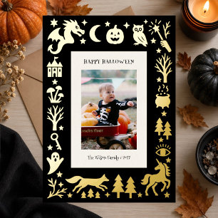 Carte De Vœux En Aluminium Photo Vintage Épouvantable d'Halloween