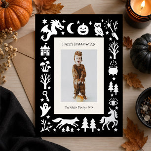 Carte De Vœux En Aluminium Photo Vintage et Effrayant d'Halloween