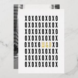 Carte De Vœux En Aluminium Photo XOXO Avec Pommes À Huile D'Or Initiales