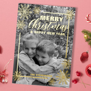 Carte De Vœux En Aluminium Photographie noir et blanc Nouvel An