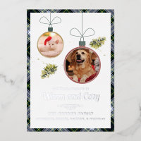 Photos d'animaux de Noël Plaid Gordon Tartan Silve
