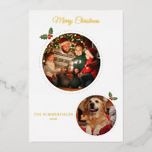 Carte De Vœux En Aluminium Photos de famille de Noël botaniques