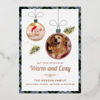 Photos pour animaux Gordon Tartan Rose de Noël Or