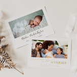 Carte De Vœux En Aluminium Phuile minimaliste Plus La Naissance Plus Merrier<br><div class="desc">Cette feuille minimaliste, plus la carte de vacances en feuille de faire-part de naissance plus plaisante est la formule de séjour simple parfaite. Le design est composé d'une typographie classique en feuille pressée de luxe associée à une police de caractères rustique mais élégante avec style lettré à la main. Choisissez...</div>