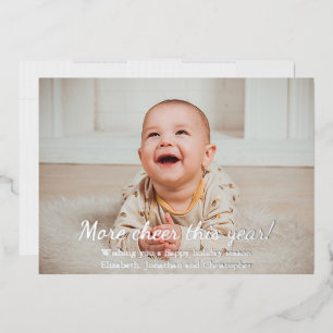 Carte De Vœux En Aluminium Plus de joie cette année Nouveau bébé Noël