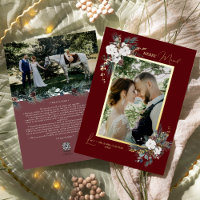 Portrait de mariage vintage avec verdure rouge rub