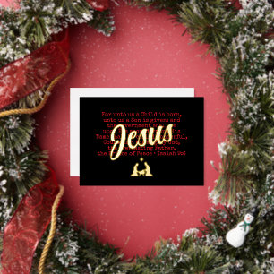 Carte De Vœux En Aluminium POUR NOUS JÉSUS Noël