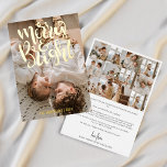 Carte De Vœux En Aluminium Quelle année Joyeux & brillant Multi Photo Noël<br><div class="desc">Cherish the Moments : Merry & Bright Christmas Card with Real Gold Foil and Year in Review Embrassez l'esprit de la saison et célébrez vos souvenirs chéris avec notre Carte de Noël personnalisée, une incarnation étonnante de l'élégance moderne. La façade présente votre photo de famille chère, ornée de l'audacieux et...</div>