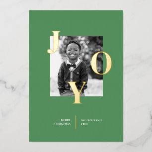 Carte De Vœux En Aluminium Rayonnant Joy Holiday Photo
