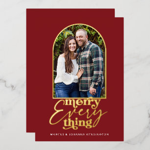 Carte De Vœux En Aluminium Red Merry Everything Arch Christmas Photo