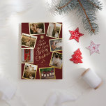 Carte De Vœux En Aluminium Red Very Merry Christmas Tree Photo Collage<br><div class="desc">Ce Red Very Merry Christmas Tree Photo Collage Foil Holiday Card offre un décor rouge foncé sophistiqué avec un mélange de lettrage en feuille d'or simple et de calligraphie classique jumelé à un style boho minimaliste qui établit un équilibre parfait entre une subtilité moderne propre et une élégance vintage. Embellister...</div>