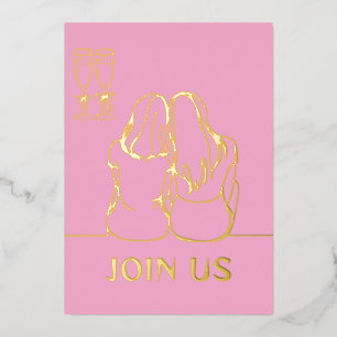 Carte De Vœux En Aluminium Rejoignez notre fête de fiançailles