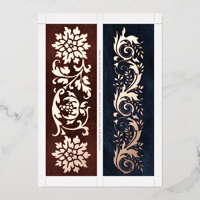 Carte De Vœux En Aluminium Relief de livre orné de véritable feuille métalliq (Recto)