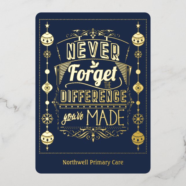 Carte De Vœux En Aluminium Remerciements au personnel pour les fêtes de fin d (Recto)