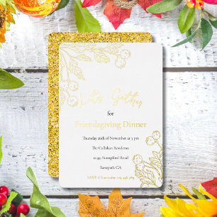 Carte De Vœux En Aluminium Réunissons-nous pour le dîner Friendsgiving Golden