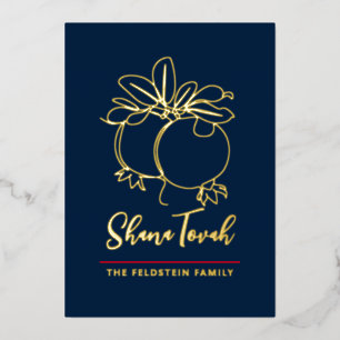 Carte De Vœux En Aluminium Rosh Hashanah Grenade moderne Jour de l'An juif