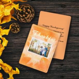 Carte De Vœux En Aluminium Russe aquarelle Orange Automne Photo Thanksgiving