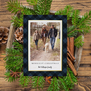 Carte De Vœux En Aluminium Russe hiver Plaid Photo de Noël