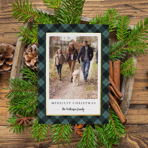 Carte De Vœux En Aluminium Russe hiver Plaid Photo de Noël